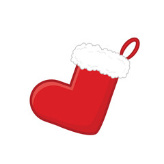 Santa claus sock. Christmas decoration vector cartoon illustration © sunny