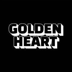 Vector Text Illustration For Golden Heart.