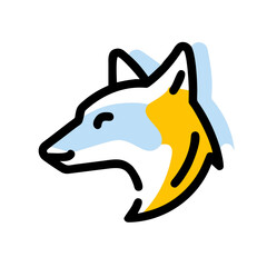 Abstract Fox Head Logo &ndash; One Color Outline, Modern Minimalist Design