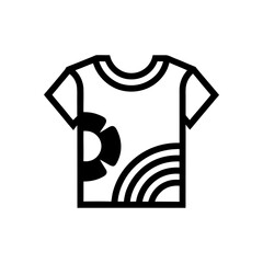 A minimalist outline icon of a kid&rsquo;s T-shirt with smooth curves and simple proportions, symbolizing everyday casual clothing.