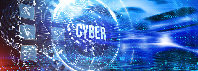 Obraz premium Cyber security data protection business technology privacy concept. 3d illustration