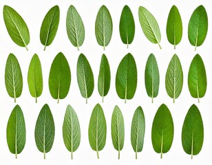 Set of Mexican bush sage (Salvia leucantha) frontal isolated png on a transparent bac 