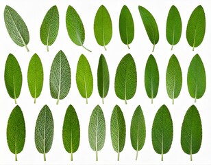 Set of Mexican bush sage (Salvia leucantha) frontal isolated png on a transparent bac 