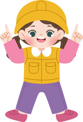cute girl wear engineer costume 