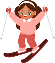 girl skiing on the mountain