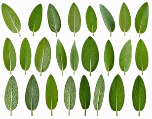  Set of Mexican bush sage (Salvia leucantha) frontal isolated png on a transparent bac 