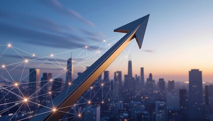 A bright abstract network connection highlights the forward strategy for investment