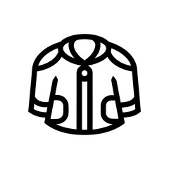 An outline icon of a children&rsquo;s jacket with rounded lines, symbolizing comfort, warmth, and outerwear.