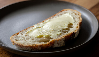 Artisanal Sourdough Bread Butter Still Life Photo