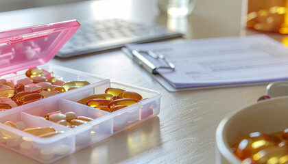 Organized Vitamins Planner Health Wellness Photo