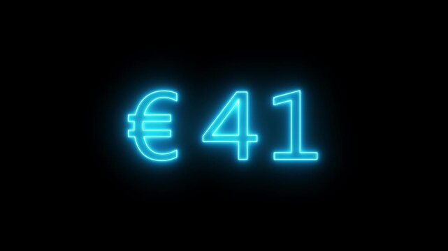 83 Euro business counting animation. Counting money animation. Neon number counter animation.
