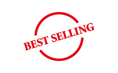 BEST SELLING - BEST SELLING text written on Red Rubber Stamp 

