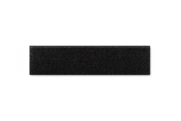 Black rectangular soundproofing foam presenting porous texture