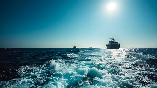 美しい海とフェリー