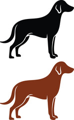 Stylized dog silhouette vector icon set, pets, canine, animal Vector