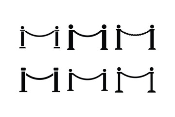 Rope barrier silhouette set crowd control