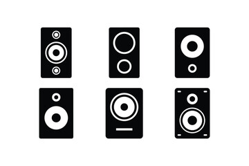 Speaker silhouette set audio sound system