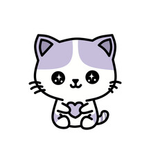 A cute set of chibi cats in various colors and poses, illustrated in a soft flat vector style with expressive faces and a clean white background—perfect for kawaii lovers and adorable-themed designs