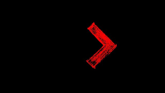 Dynamic chalk texture angle pointer graphic reveal. Gritty hand-drawn symbol ideal for instructional videos, tutorials, and edgy motion design.
