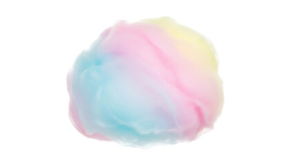 Colorful Cotton Candy Cloud on a White Background - A Sweet and Fluffy Treat