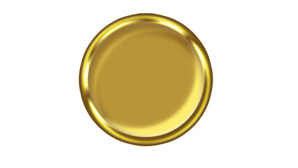 High-Contrast Gold Metallic Disc Button or Emblem on a Dark Gray Texture png
