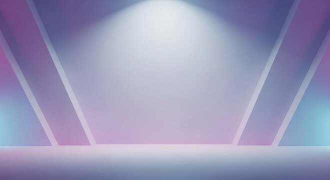Empty stage with spotlights and colorful neon lights, abstract background for presentations or events - Powered by Adobe