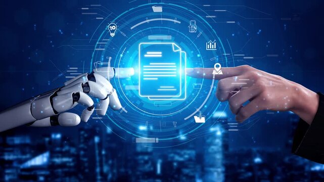 AI organizing document system, streamlining file access, automating document flow, and managing secure digital content through intelligent file operations. Marrow
