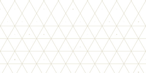 Naklejka premium Abstract geometric pattern with triangle, lines and stripes on white background. A seamless vector background. Graphic modern pattern. White and gold pattern.