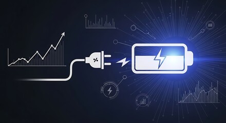 Battery Charging with Upward Graph and Data Visualization.