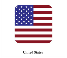 United States flag icon simple vector illustration