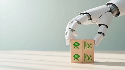 Robotic Hand Stacking Eco Blocks: AI-Powered Teamwork and Sustainable Growth
