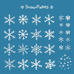 눈꽃 눈결정 드로잉 일러스트레이션 세트