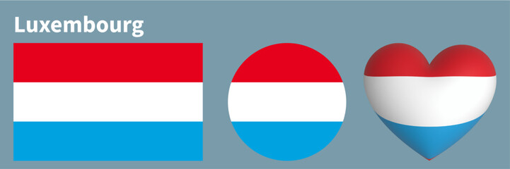 set flag of Luxembourg icon vector illustration