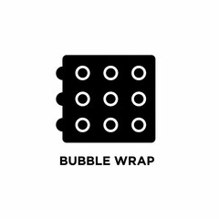 Simple black and white icon of bubble wrap packaging material used for protection during shipping and handling displayed on a clean background