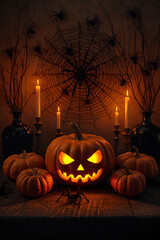 halloween background with pumpkins