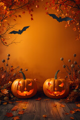 halloween background with pumpkin