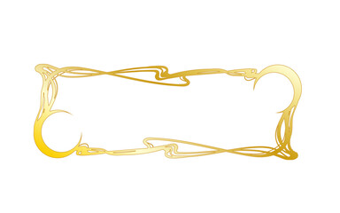 アールヌーボー風な月のフレーム 。金色風。グラデーション。