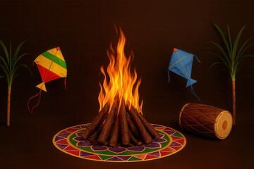 Happy bhogi celebration background.