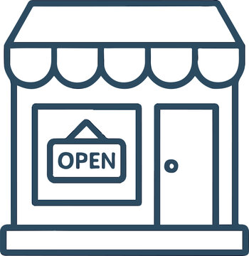 Open Store Sign Icon for Retail Business.eps