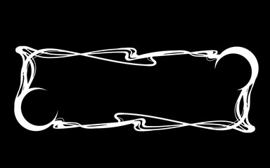 アールヌーボー風な月のフレーム 、バナー。白色。