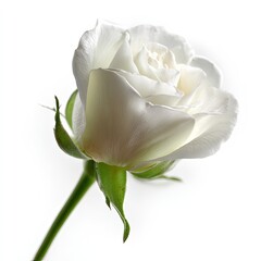 Single White Rose Close Up Photography