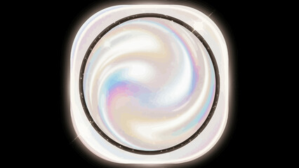 Pearl Jewel Isolated on Black Background with Holographic Effect