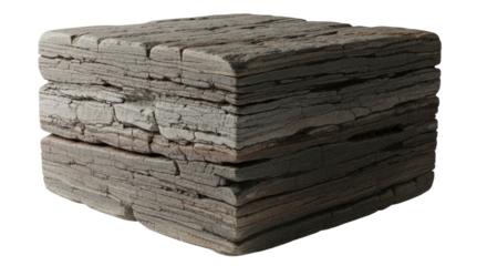 Rough stone texture cube transparent background cutout png