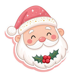 Cute Santa Claus Cartoon Illustration for Christmas