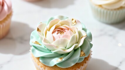 pink and green apple tart