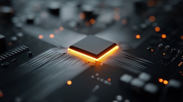 Computer chip close up
