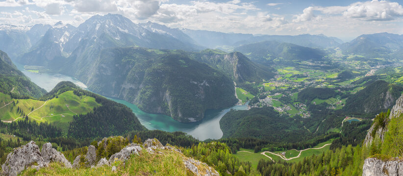 Konigsee lake near Jenner mount in Berchtesgaden National Park, Alps Germany