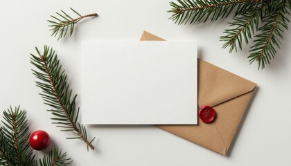 Holiday card with red ornament