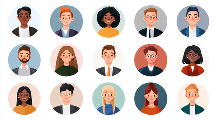 Diverse Group Of People In Circular Avatar Portraits For Business, Friends, And Team Collaboration