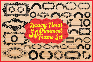 Luxury Floral Ornament Frame Set